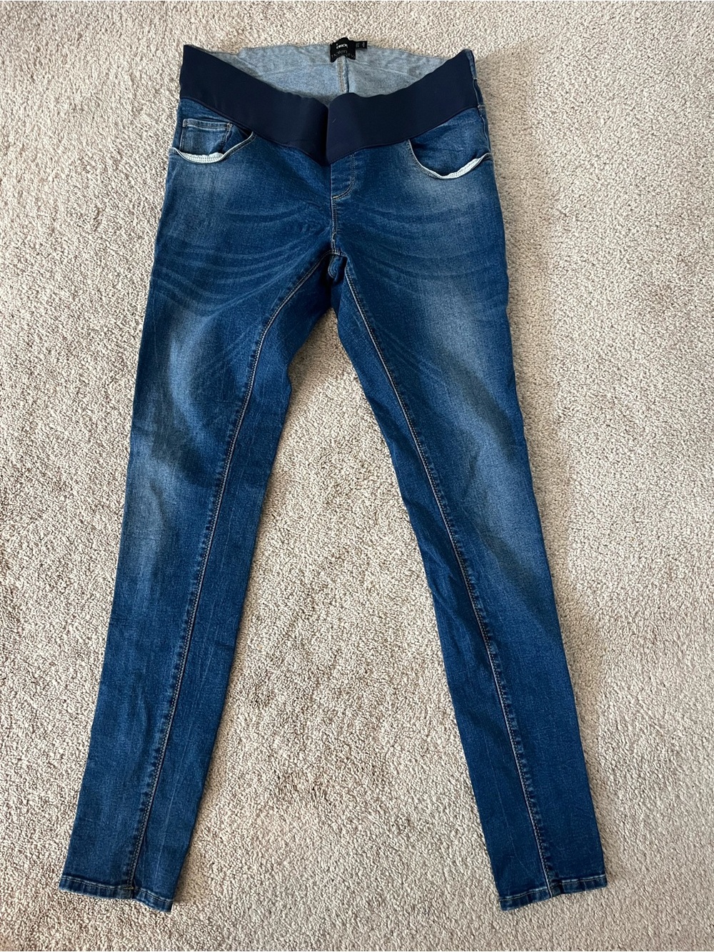 ASOS Dark Blue Maternity Jeggings with Navy Stretch Waist